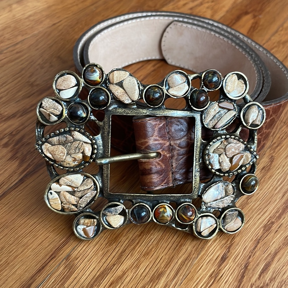 Leatherock mutilstone belt boho buckle festival leather belt S32
